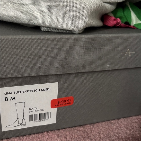 Aquatalia Lina weatherproof Black Over the Knee Suede Boots - Picture 5 of 5